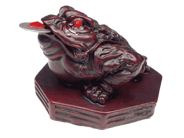 Mini Statue Feng Shui Frog Red - 6 Cm