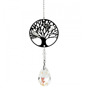 Crystals Straw with Filigree Tree or Life Drop White
