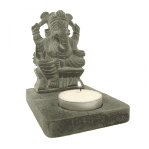Ganesha Waxin light holder Grey Soapstone