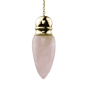 Pendulum Brass Gilded with Rose Quartz Crystal