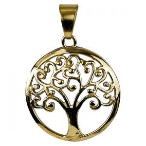 Tree of life pendant Brass Gold colored