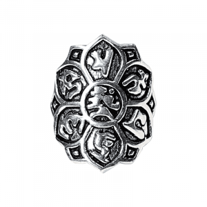 Ring Lotus Brass Silver colored