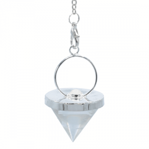 Rock Crystal Pendulum Cone shape with Moonstone