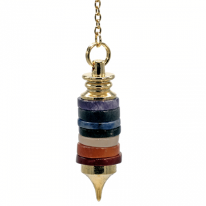 Pendulum Semiprecious stone rings Chakra colours