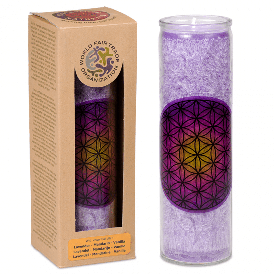 Scented Candle Stearin Flower of Life -Purple