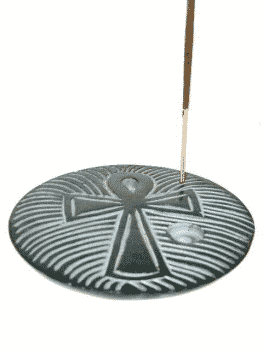 Incense and cone burner Ankh soapstone