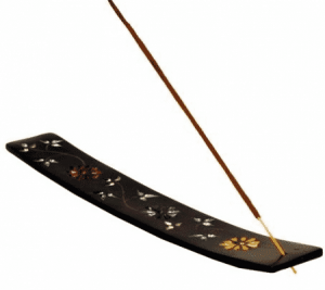 Incense holder Soapstone Ski with Flower Motifs