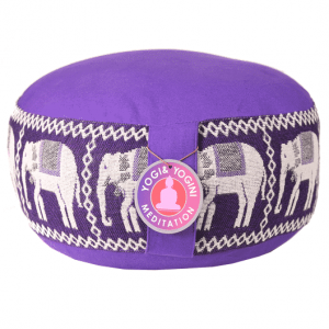 Meditation Pillow Purple Elephants Printing