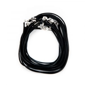 Leather Necklace with Carbine Lock Black