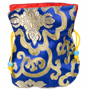 Brocade bag Blue Lined with Red
