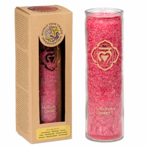 Scented Candle Stearin 1st Chakra - 100 Hours Burning Time