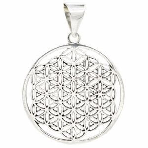 Flower of Life Pendant Brass Silver colored