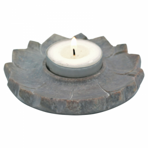 Candle and Incense holder Lotus soapstone Natural