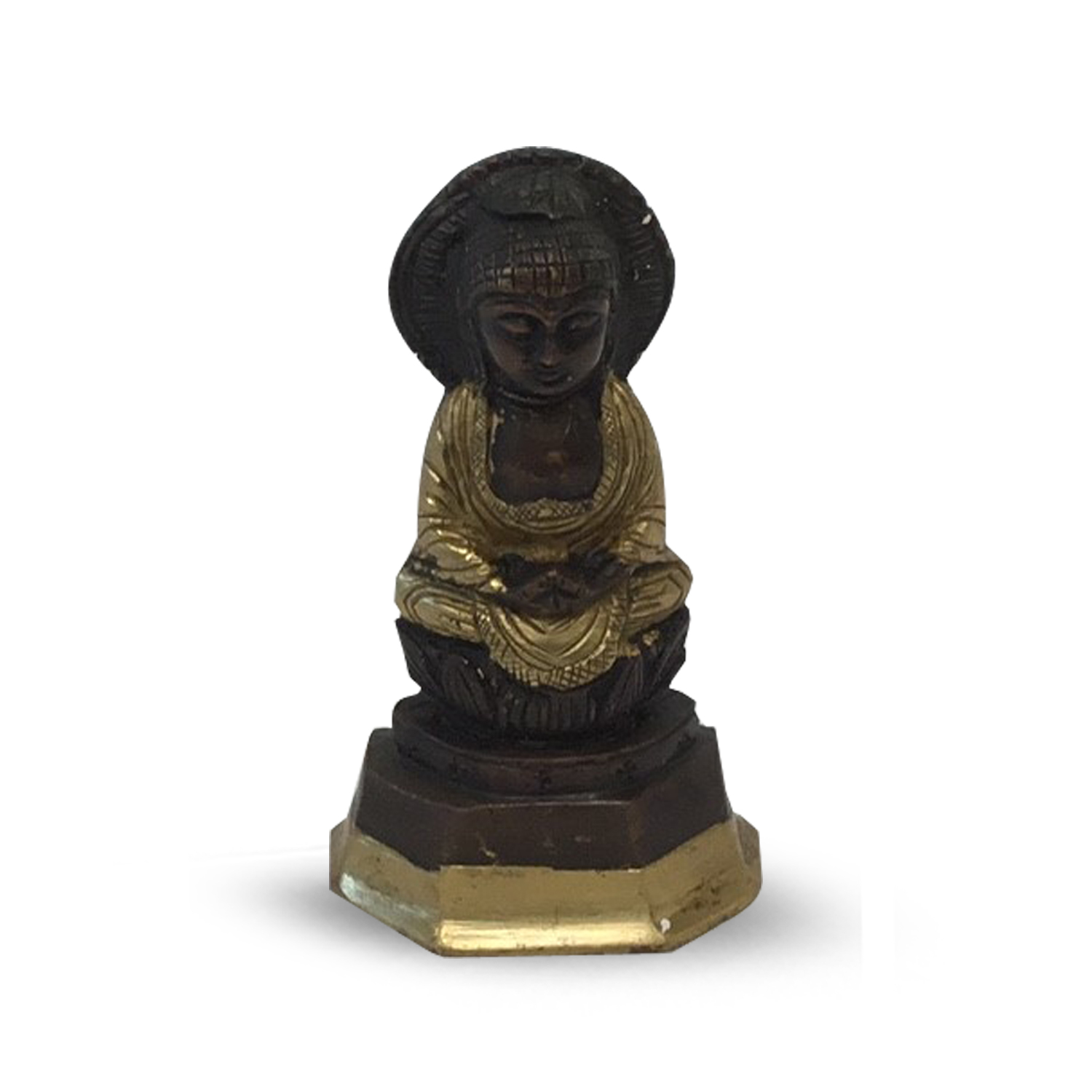 Buddha on Lotus Brass - 10 cm