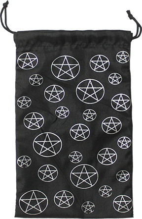 Synthetic Silk Bag - 20cm - Pentagram on Black
