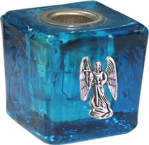 Candle holder Mini Cube shape Turquoise - Angel Haniel