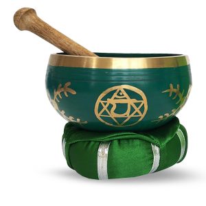 Singing bowl with beater and pillow -  Heart Chakra (12 cm)