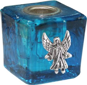 Candle holder Mini Cube shape Turquoise - Angel Melchizedech