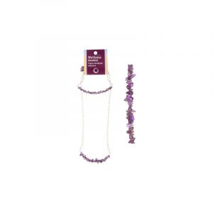 Chip Crystal Bracelet and Necklace Amethyst (Set)