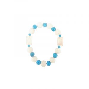 Gemstones Bracelet Howlite Blue - Mother of pearl - Foam White