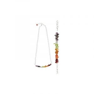 Gemstone Chip Necklace Chakras with Chain