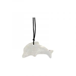 Dolphin Pendant Mountain Crystal (Pierced)