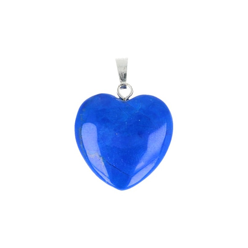 Heart-shaped Gemstones Pendant Howlite Blue (20 mm)