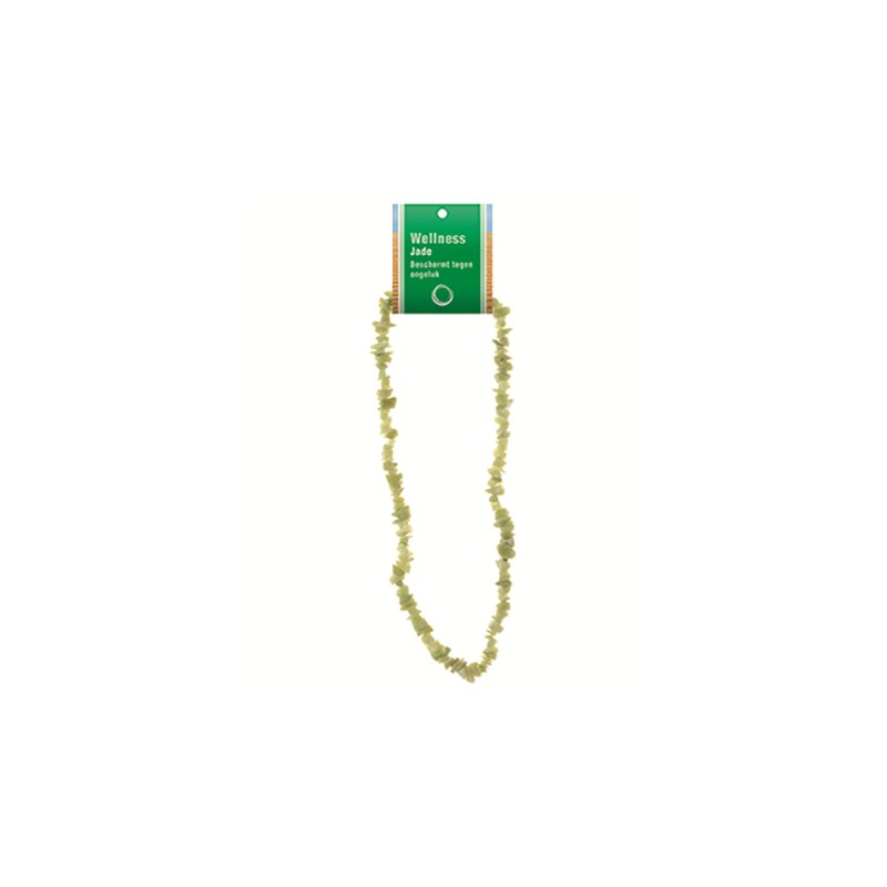 Gemstone Chip Necklace Jade with Information Card