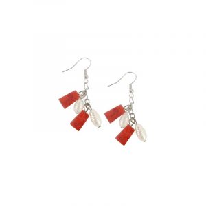 Earrings pearl - Turquoise Red