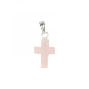 Gemstones Pendant Pink Quartz Cross (14 mm)