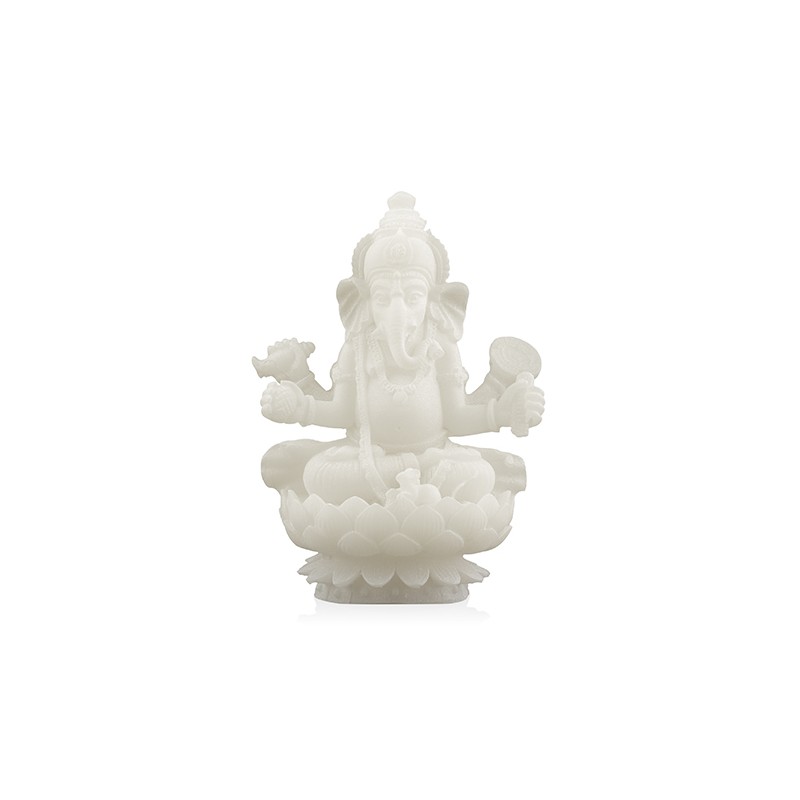 Snow quartz statue Ganesha (10 cm)