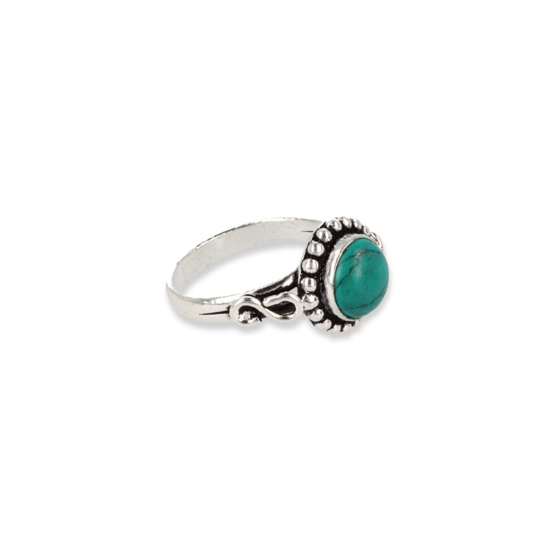Silver plated Ring Turquoise - Look 'Infinity' (Size 16.75)