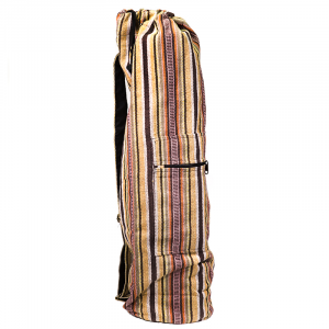Yoga mat Bag with drawstring Brown Striped