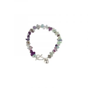 Fluorite Rainbow Heart Split bracelet