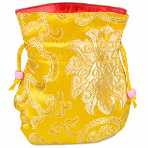 Brocade bag Yellow Lined with Red