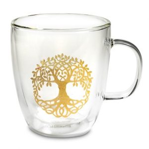 Tea Glass Double Walled Tree of Life