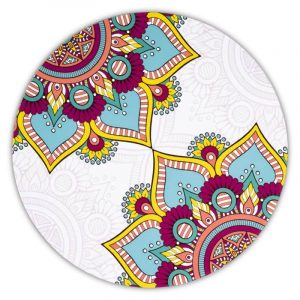 Mandala Coasters Round Turquoise (Set of 6)
