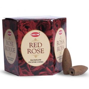 HEM Backflow Incense Cones Red Rose (12 cones)