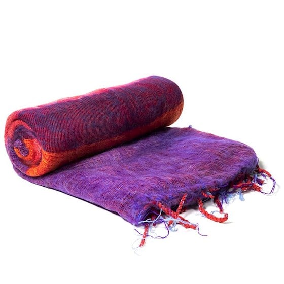 Meditation Shawl Purple with Stripes