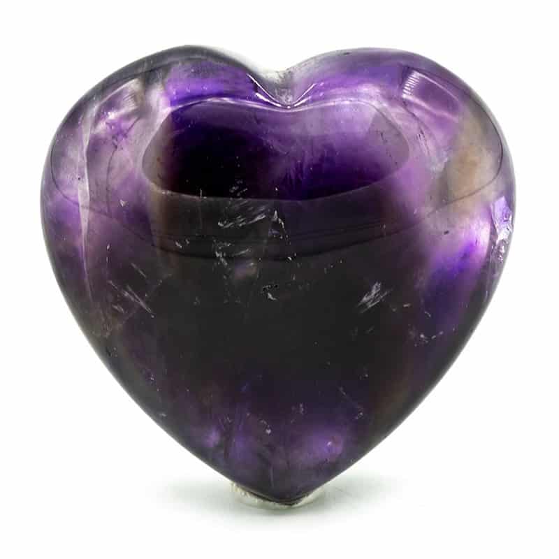 Hearts Worry Stones Amethyst Phantom