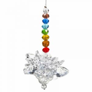Feng Shui Crystal Lotus With Chakra Chain