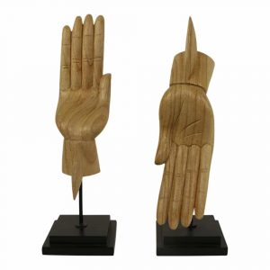 Wooden Hands on Stand (Set of 2)