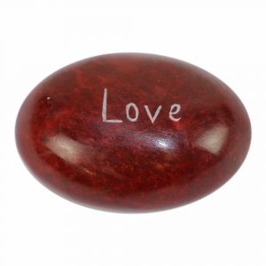 Lucky Stone Soapstone "Love" Red