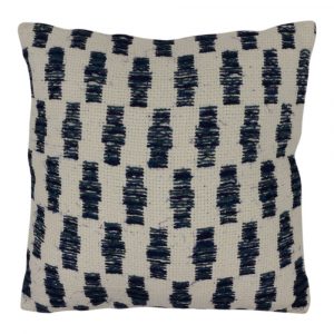 Cotton Cushion Bo Blue/White (With Filling)