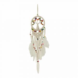 Dreamcatcher Tree of Life White with Colored Beads (55 cm)