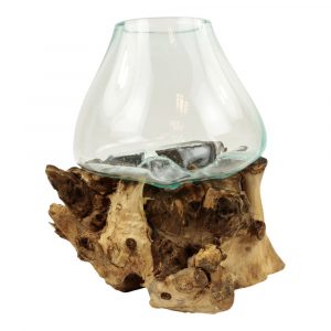 Glass Bowl on Driftwood Model XL - (35 x 35 x 30 cm)