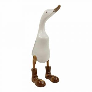 Wooden Duck White Glossy (40 x 14 x 14 cm)