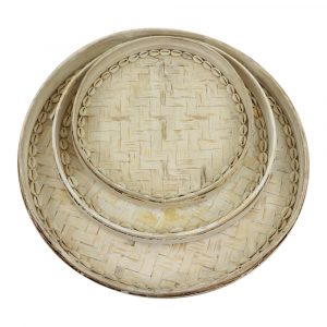 Serving Tray - Bamboo White Wash - Set of 3