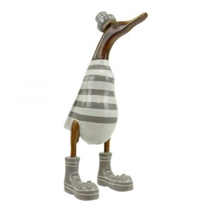 Wooden Duck Stripe with Hat Boots Grey M