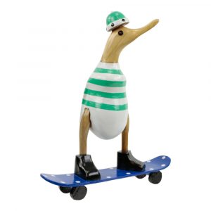 Wooden Duck Skateboard Turquoise - 28 x 20 cm